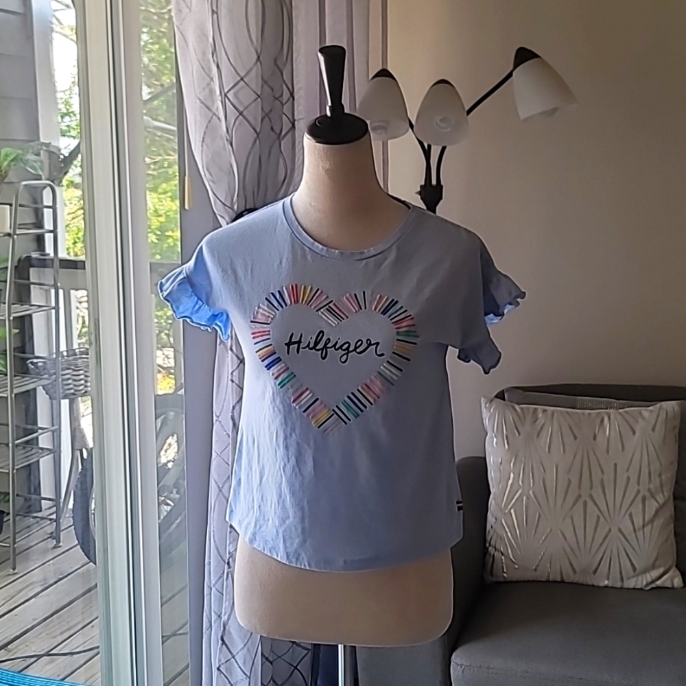 Tommy Hilfiger light blue blouse size large kids